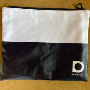 Dermstore Black White Zipper Pouch Bag Travel Makeup Cosmetic Organizer Case